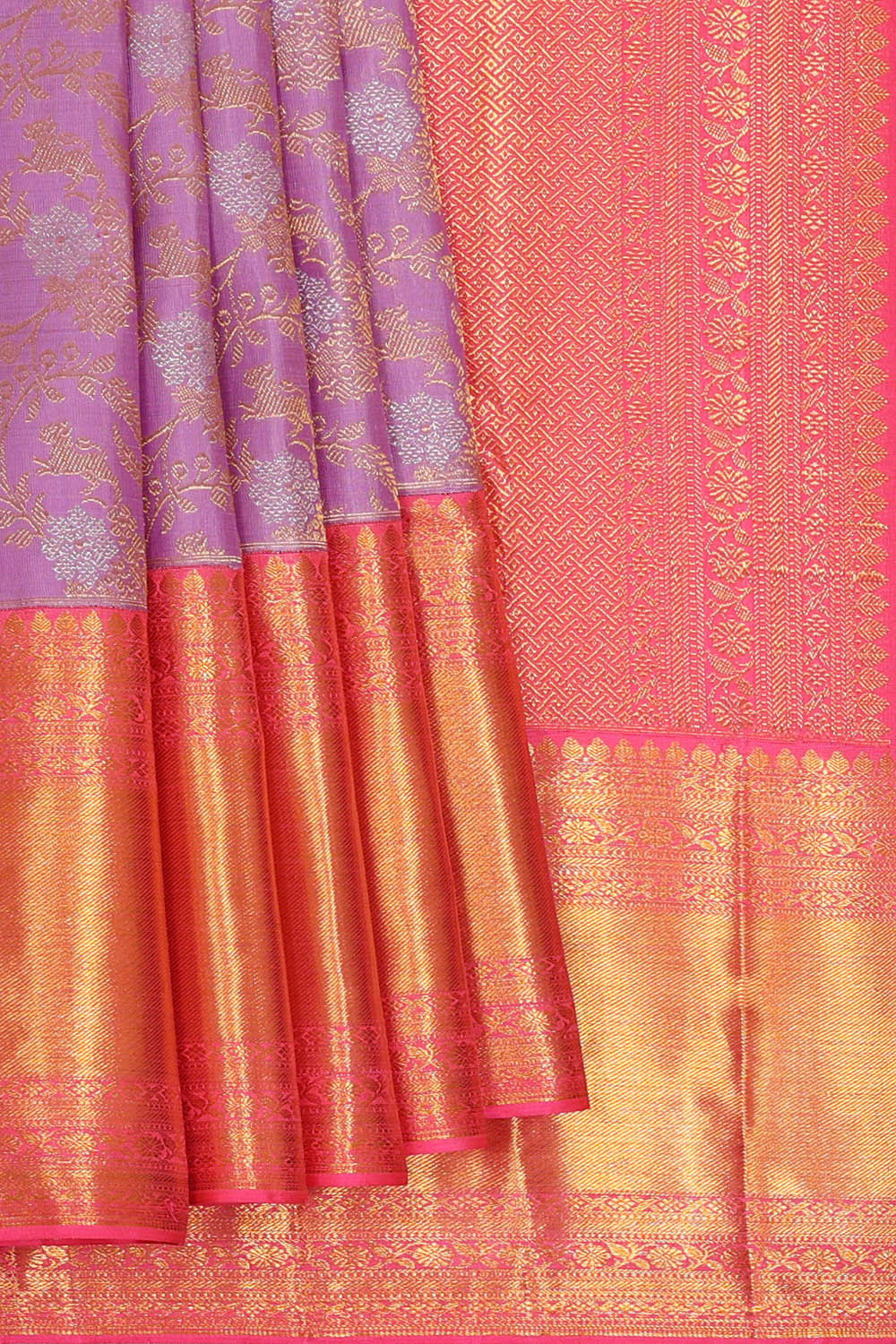 Image of Kanchipattu Lavender Brocade Saree
